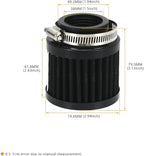 PTNHZ Universal Black Neck 1.5" 38mm Car High Flow Cold Air Intake Air Filter Power Intake Air Inlet System Air Cleaner