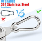 1.5" Flag Pole Rings, 2 Pcs Aluminum Alloy Spinning Flag Pole Ring Clips Swivels, 360° Rotating Anti Wrap Flagpole Ring Hardware with Stainless Steel Carabiners for 1.26-1.5" Diameter