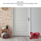 Diydeg Animal Footstool, Cute Elephant Shaped Ottoman Footstool with Soft Padded Cushion and Non Slip Feet, Upholstered Seat for Bedroom, Living Room or Entryway (Red)