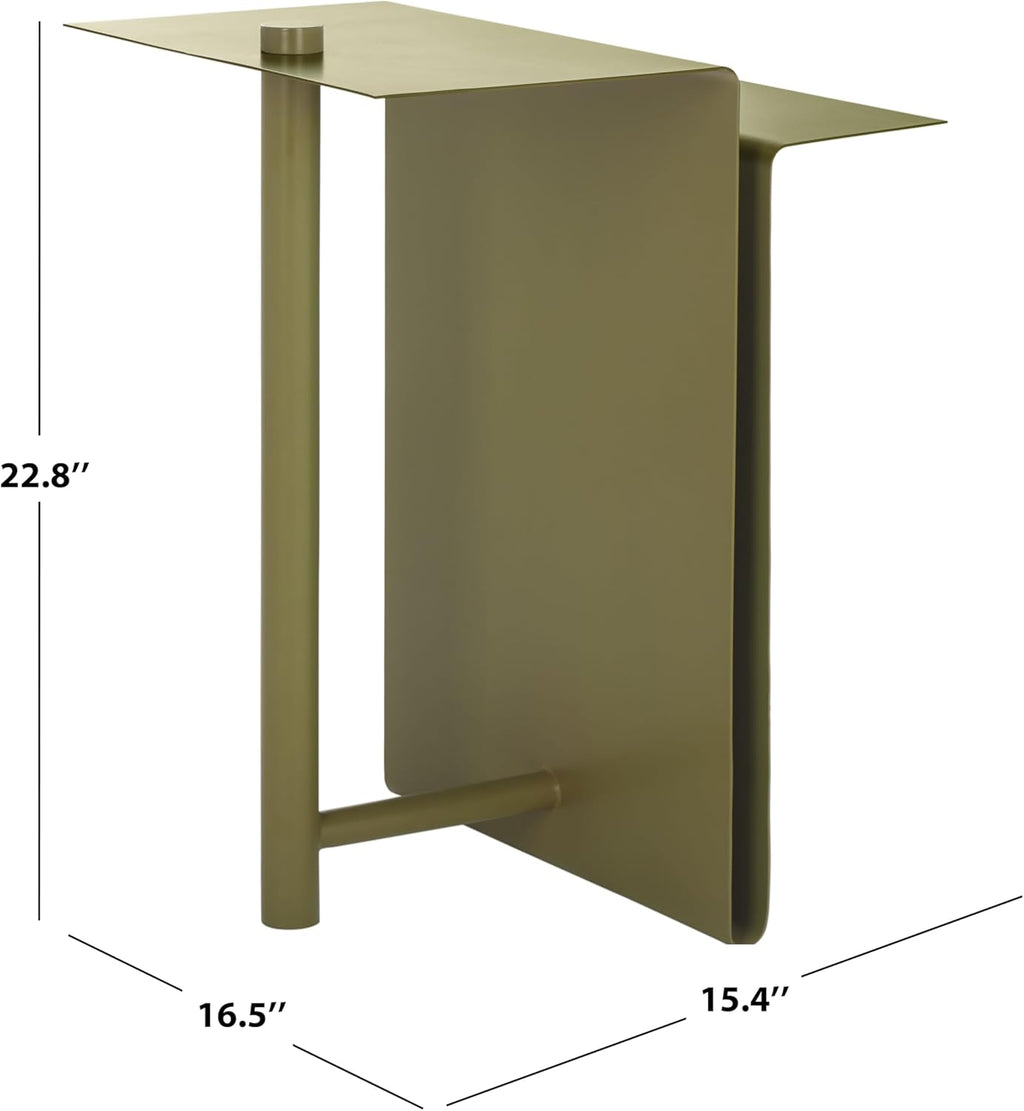 SAFAVIEH Couture Collection - Aldwyn Olive Green Metal Accent Table, Modern Fully Assembled Side Table (SFV6803B)