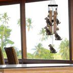 Garden Dog Wind Chimes Outdoor Indoor Decor - with 4 Tubes 4 Bells 5 Dogs Wind Chime, Mobile Romantic Dog Wind Catcher, Dogs Windchimes for Home, Mom Gifts, Balcony, Tree, Festival, Garden Decoration