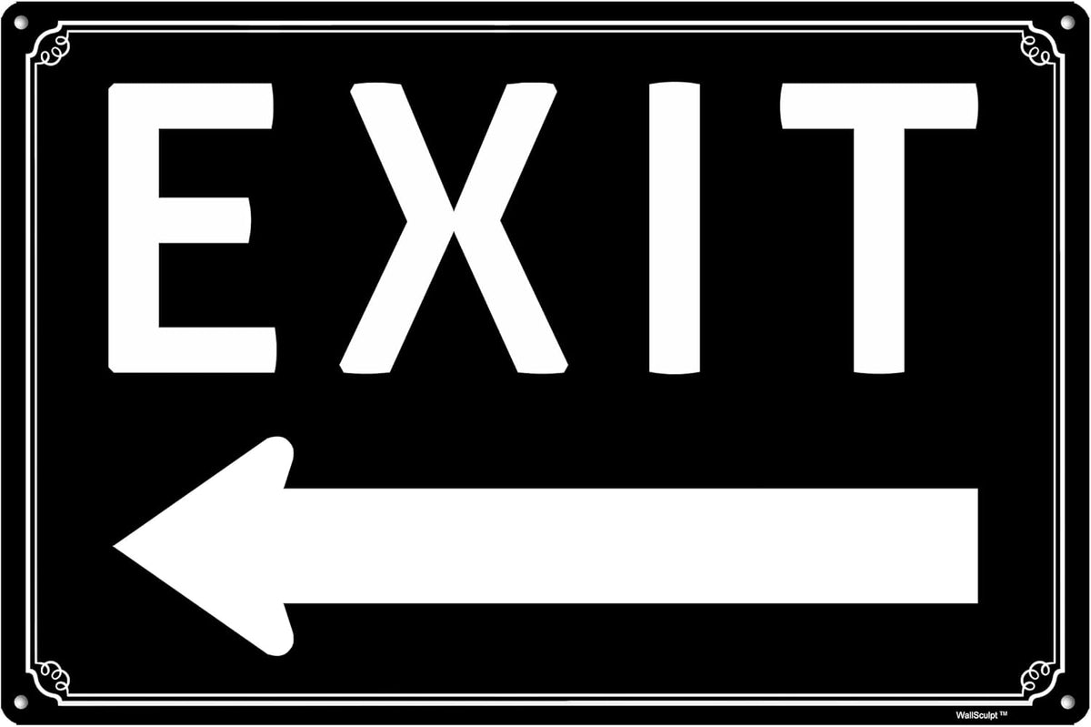 8x12"Exit Sign with Right Arrow - High-Intensity Aluminum Parking Lot Sign, Weatherproof & Fade-Resistant, Ideal for Outdoor & Indoor Use - Curbside Sign(horizontal version)