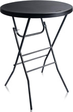 Byliable 32in Cocktail Folding Table, Round High Top Bar Table, Black | Portable Foldable Design with Removable Legs, Two Folding Methods, HDPE Tabletop, Indoor Outdoor for Parties, Patio, Events