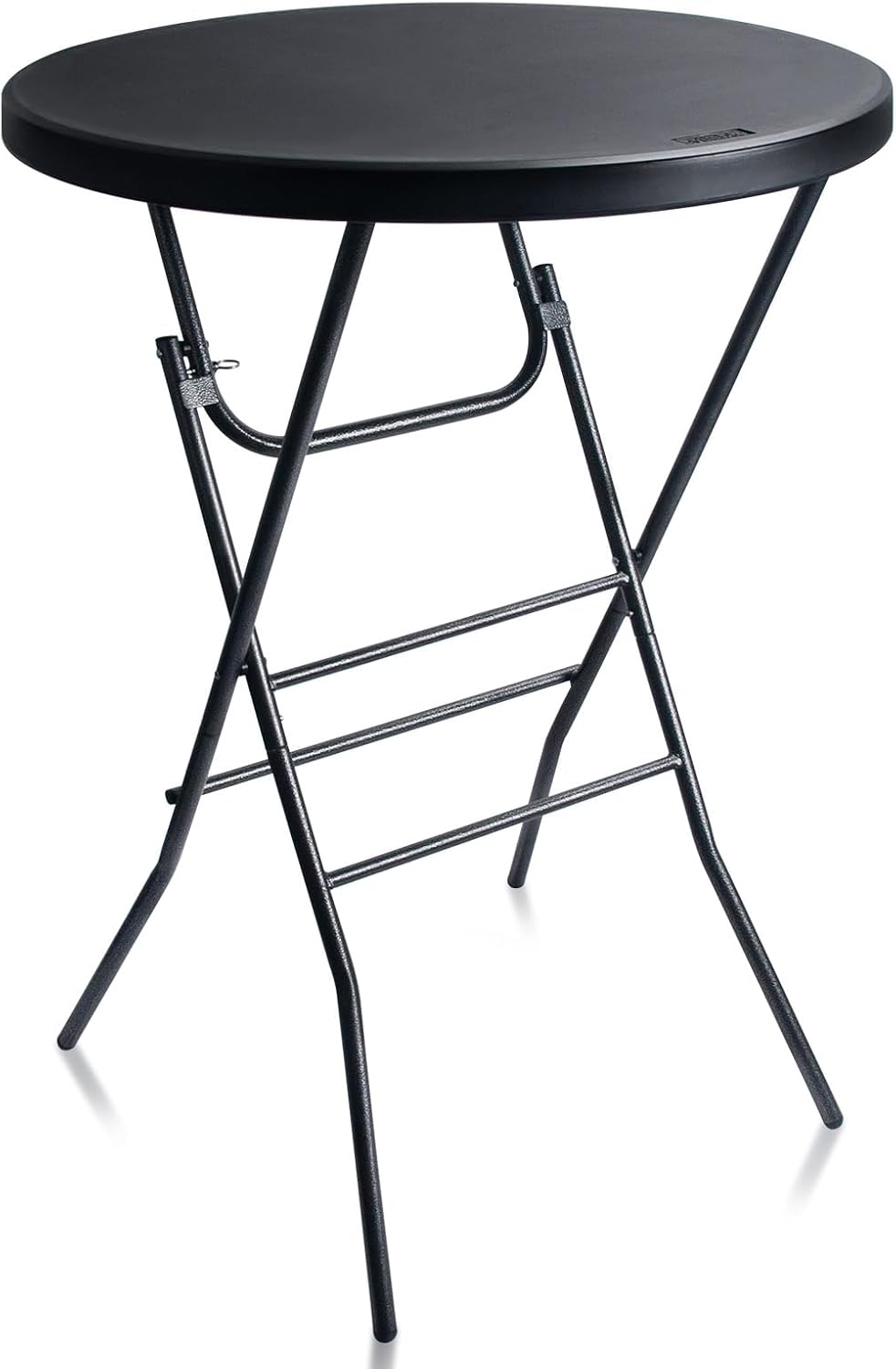 Byliable 32in Cocktail Folding Table, Round High Top Bar Table, Black | Portable Foldable Design with Removable Legs, Two Folding Methods, HDPE Tabletop, Indoor Outdoor for Parties, Patio, Events