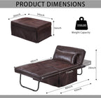 BIGSYY Sofa Bed, Set of 4 in 1 Multi-Function Folding Ottoman Breathable Linen Couch Bed with Adjustable Backrest Modern Convertible Chair for Living Room Apartment Office, PU Imitation, Brown