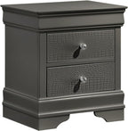 Modern Style 2-Drawer Night Stand Made with Wood in Metallic,for Small Spaces