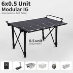Aircity Folding Camping Table, Portable Aluminum Table, Adjustable Height | Lightweight Foldable Outdoor Table with Carry Bag for BBQ, Picnic, Beach, Travel, Camping Cooking and Outdoor Activities