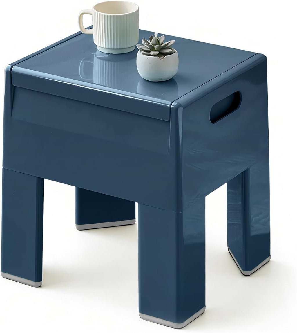 Colorful ABS Plastic Nightstand Detachable Storage Side Table Stool | Tool-Free Assembly, Eco-Friendly Plastic, Detachable Legs, 230 Lbs Load, Bedroom, Living Room, Bathroom, Outdoor & Pool Use