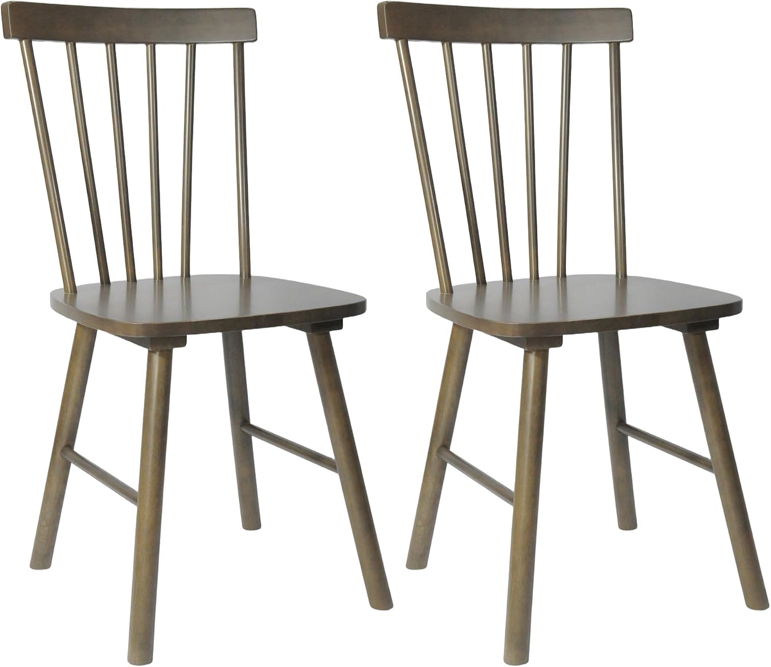 DUHOME Windsor Dining Chairs Set of 2, Farmhouse Mid Century Modern Wooden Spindle Back Kitchen Chairs with Comfortable Seat，Wood Dining Chairs for Dining Room, Living Room & Bistro