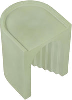 Meridian Furniture 646Green-ET Avenda Collection Art Deco End Table with Finished Concrete that can be Used for Indoors or Outdoors, 14.25" W x 14.25" D x 18.75" H