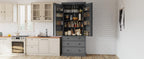 Ball & Cast 77" Freestanding Kitchen Pantry with 3 Drawers and Adjustable Shelves,Tall Cupboard Storage Cabinet with 8 Door Shelves, for Kitchen,Dining Room,Living Room,Apartment,Gray