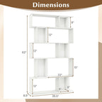 Giantex 5-Tier Bookshelf, 10-Cube White Geometric Bookcase with 5 Closed-Back Cubbies, Anti-toppling Kits, Open Display Storage Shelf for Living Room, Home Office, Bedroom