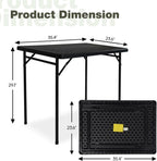 3ft Rectangular Folding Table for All-Occasion, Foldable Table with HDPE Tabletop and Steel Legs, Durable and Stable Small Folding Table, Perfect for Camping, Picnic, Party, Indoor & Outdoor, Black