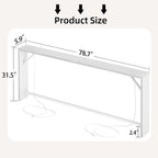 TIQLAB Sofa Table, 79 inch (1.2'' Thickness) Long Console Table Behind Couch, Narrow Entryway Table with Angled Metal Frame, Industrial Console Table, White