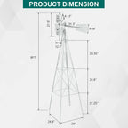 Garden Windmill for Yard Decor, 8 ft Tall Metal Windmill with Spinning Blades, Weather-Resistant Outdoor Windmill for Lawn, Farmhouse, Rustic & Farm Decor,White