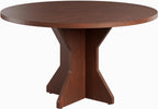 IDEALHOUSE Round Dining Table, 47" Kitchen Table for 4-6 People, Circle Tables with Sturdy Pedestal Base, Space Saving Dinning Room Furniture for Living Room, Kitchen, Apartment, Walnut