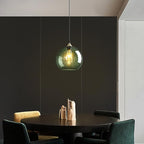 Gray Green Glass Pendant Lights Kitchen Island Lighting Globe Pendant Light Fixtures Modern Pendant Lighting for Kitchen Island Bedroom Living Dining Room Light Fixture(9.84in, 2-Pack)
