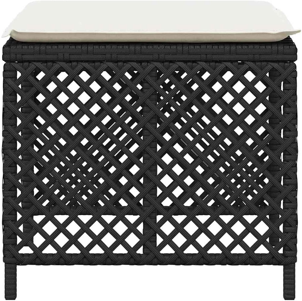 Garden Stool Set of 4 Black 14.2 in