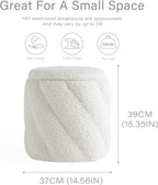 Get Set Style Round Ottoman with Soft Padded Seat, Storage Vanity Stool for Makeup, Upholstered Footrest Stool Ottoman Foot Stool for Living Room, Bedroom