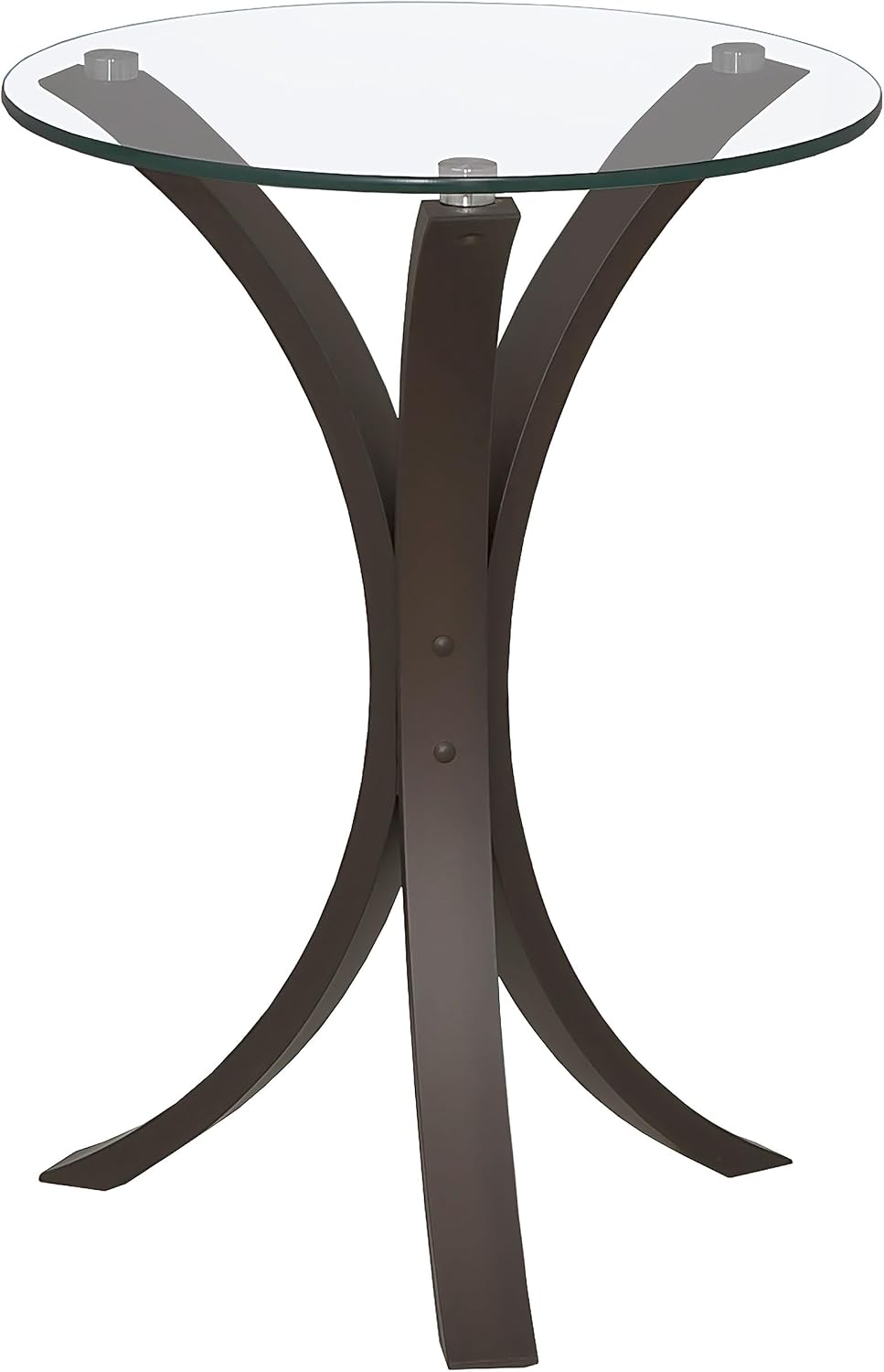 Round Glass Top Accent Side Table – Modern Minimalist Design with Sturdy Wooden Frame, Durable Tempered Glass Surface, and Smooth Continuous Shape for Living Room, Bedroom, or Office