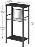 HOOBRO 15.7" Narrow Console Table for Small Space, 3 Tier Entryway Table with Adjustable Shelf, Behind Couch Table, Sofa Table, for Entryway, Hallway, Living Room, Black BB41XG01