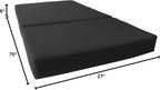 D&D Futon Furniture Trifold Foam Bed, Folding Ottoman Mattress (Black, Chair Size (6 x 27 x 75))