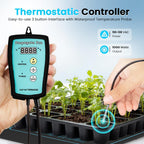 Seedling Heating Mat | Fits (1) Standard 1020 Tray | Germination Grow Heat Pad for Seed & Starter Plants Soil Warmer for Indoor Home Gardening (10x20 Single + Heating Thermostat)