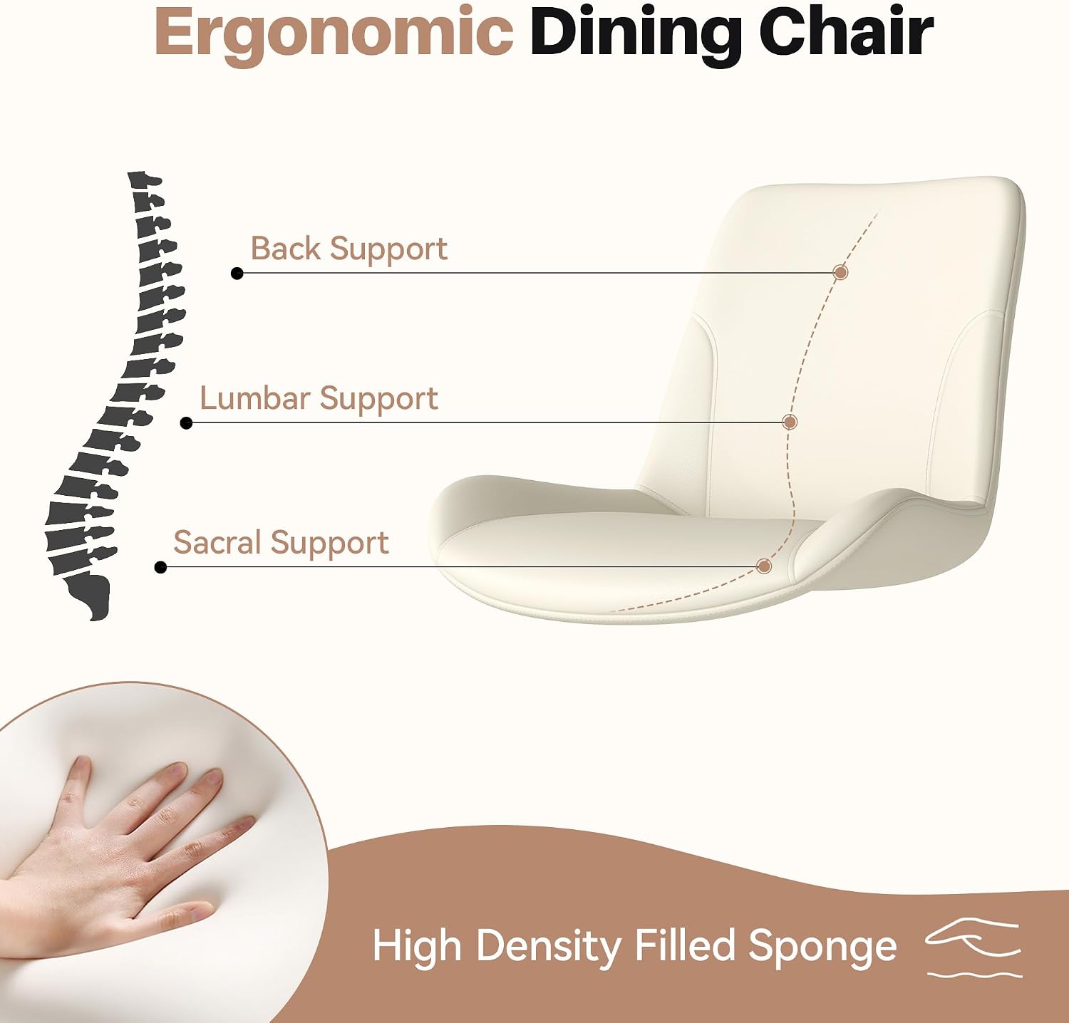 Miereirl Dining Chairs Set of 4, Modern Upholstered Dining Chairs, Kitchen Chairs with Cushioned Seat and Back, Armless Side Chairs with Metal Legs for Dining Room Kitchen
