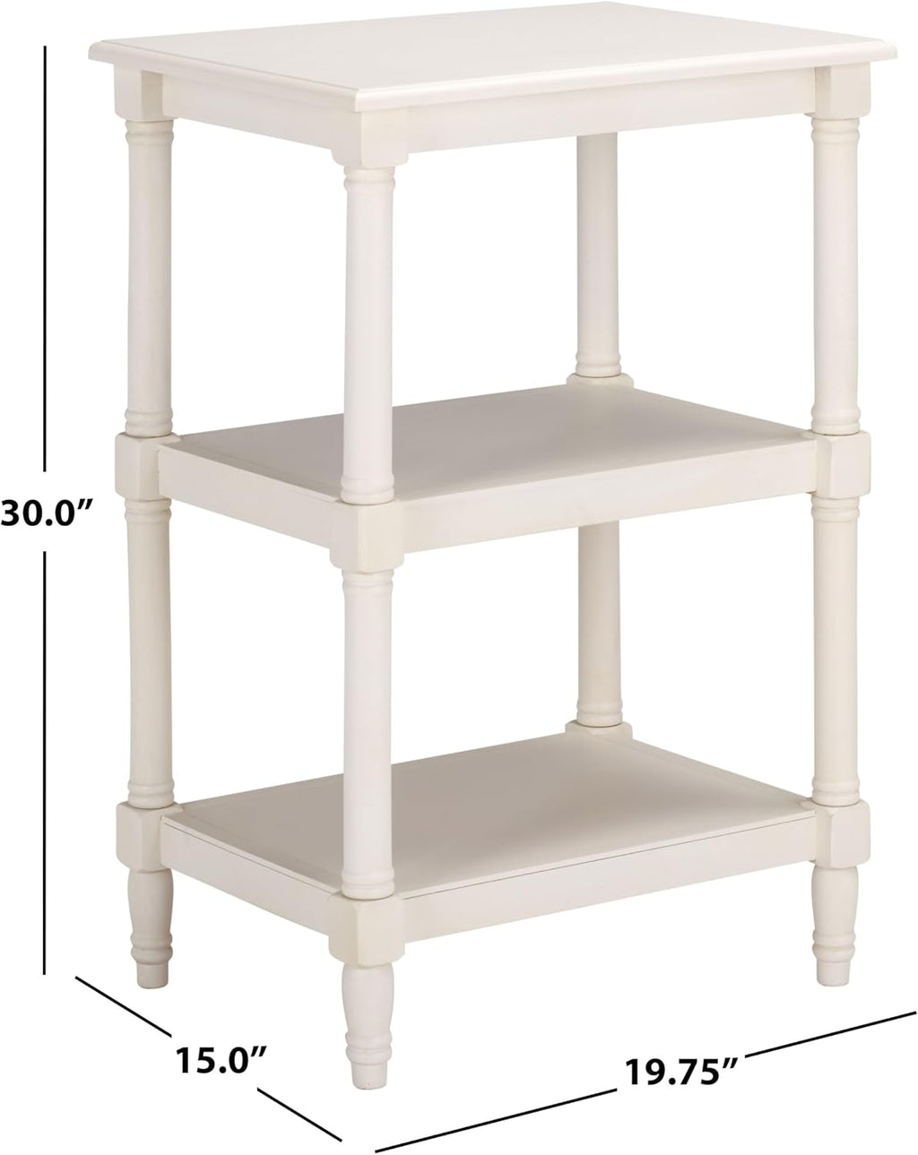 SAFAVIEH Home Collection - Cassie Ivory Accent Table, 3-Tier Storage Shelf, Classic Display Stand (ACC5715H)