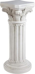 Design Toscano Athena Corinthian Furniture Pedestal Column Plant Stand, 16 Inches Wide, 16 Inches Deep, 33 Inches High, Handcast Polyresin, Antique Stone Finish
