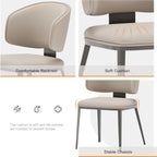 Dining Chairs Set of 2, Faux Leather Dining Chairs, Light Gray