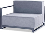Sensation Indoor/Outdoor Modular in Grey Acrylic Fabric with TPU Coating Aluminum Frame. Include one Decoration Pillow 18"x18" in White. Each Chair Sold Separately