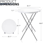 Byliable 32in Cocktail Folding Table, Round High Top Bar Table, White | Portable Foldable Design with Removable Legs, Two Folding Methods, HDPE Tabletop, Indoor Outdoor for Parties, Patio, Events