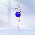 Gazing Ball Spiral Tail with Dark Blue Glass Orb, Wind Spinner Stabilizer for Wind Spinners, Hanging Decoration Decor for Garden Yard Patio Outdoor Indoor, Creative Gift, 13in Height