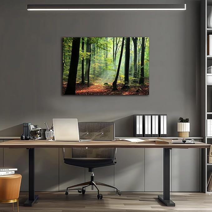 Nature Wall Art Large Forest Art Canvas Wall Decor Green Tree Canvas Print Artwork Decor for Living Room Mountain Wall Art Landscape Pictures for Bedroom Home Office Decorations (32x48inches)