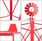 Garden Windmill for Yard Decor, 8 ft Tall Metal Windmill with Spinning Blades, Weather-Resistant Outdoor Windmill for Lawn, Farmhouse, Rustic & Farm Decor, Red