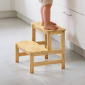 COSYLAND Tritthocker mit 2 Stufen | Kindertreppchen Schemel | Kindermöbel für Bad, Küche, Kinderzimmer ab 2 Jahre | Toilettenhocker (Natural)