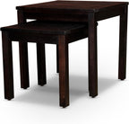 2-Piece Eucalyptus Nesting Table Set with Espresso | Nesting tables for storage and entertaining