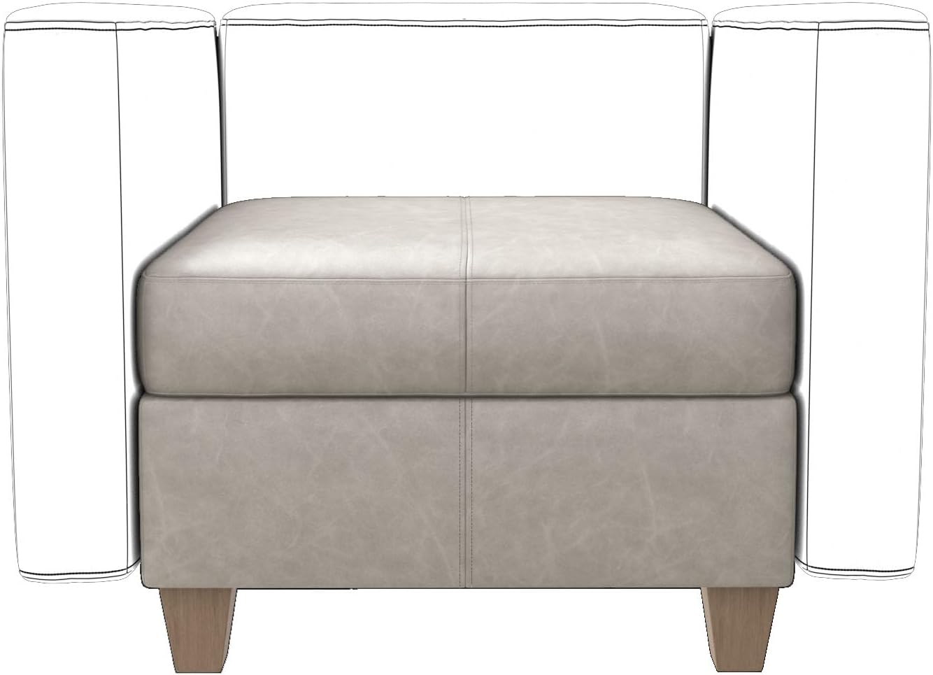 EASE MOOSE Middle Module Seat for Modular Sofa with Reversible Chaises, Faux Leather Armless Chair Customizable Sectional Sofa Couch with Storage