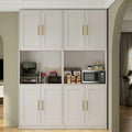 85" Kitchen Storage Cabinets,Corner Pantry Cabinet,Tall Bathroom Cabinet,Farmhouse Storage Cabinet with Countertops Suitable for Apartments/Dining Room/Small Spaces (2, White, 85" H)