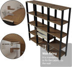 Madesa Kitchen Pantry Storage Rack with 2 Drawers and Open Shelves 74" L Multiuse Modular Cabinet for Kitchen Organization - Black/Brown