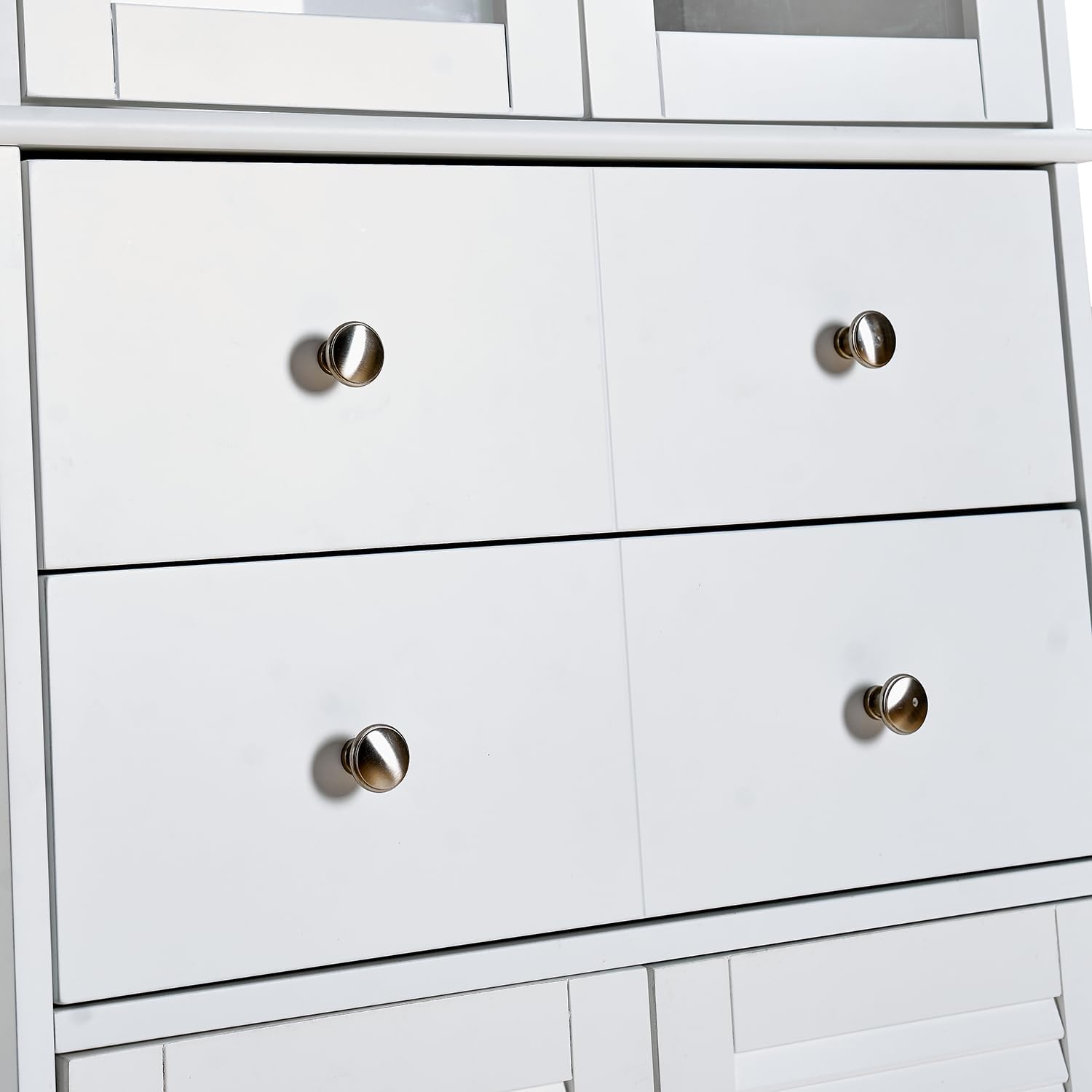 67" Tall Kitchen Pantry Cabinet with Glass Doors and Adjustable Shelves,Freestanding Kitchen Pantry Storage Cabinet with Drawer,Large Food Cupboard for Bathroom,Craft Room,Laundry Room
