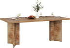 Tribesigns 63-inch Dining Table for 4-6, Farmhouse Kitchen Table with Large Tabletop, Rectangular Dinner Eating Table for Dining Room, Living Room, Kitchen, Light Oak Brown