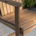 Saiveina Outdoor Acacia Wood Adirondack Barstools, Set of 2, Natural Stained