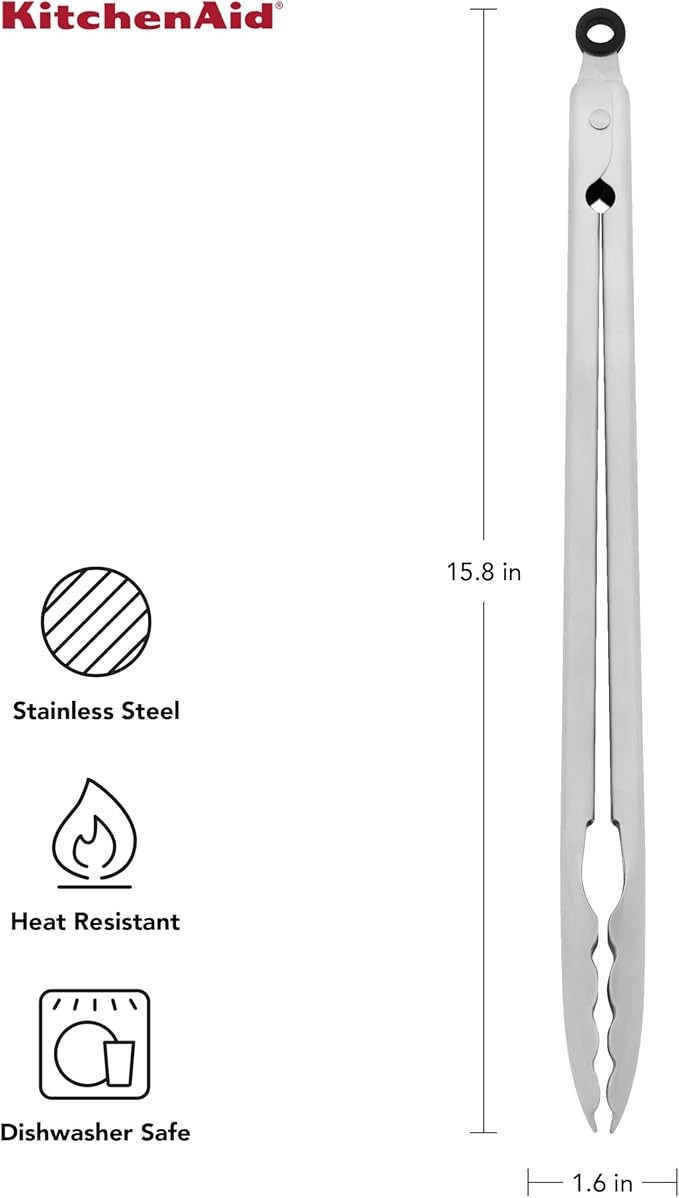 KitchenAid Stainless Steel Long Tongs, 14 Inch