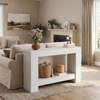 GAOMON 47" Farmhouse Console Table for Entryway - 2-Tier Storage Shelf, Rectangular Sofa Table for Living Room & Hallway, Heavy-Duty Accent Table Behind Couch