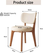 Solid Wood Dining Chairs Set of 2,Mid Century Modern Dining Chairs with Curved Backrest & Wood Frame,Upholstered Dining Room Chairs for Kitchen, Living Room Light Walnut+Dark Khaki