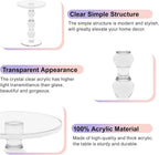 Acrylic End Table Set of 2, 16" x16" x 23" Modern Pedestal Acrylic Side Table, Clear Round Martini Table for Living Room Bedroom Small Spaces