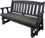 Amish Casual Heavy Duty 800 Lb Mission Pressure Treated Porch Glider (4 Foot, Semi-Solid Black Stain)