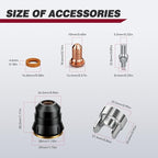 ARCCAPTAIN 23Pcs IPT60 Plasma Cutter Torch Consumables, .035" Plasma Cutter Accessories for ARCCAPTAIN CUT55 NON-HF, CUT55 MP and CUT60 Non-HF, Work with 30-40A Current